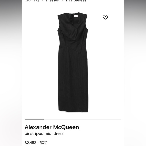 Alexander McQueen pinstripe structured midi dress - Picture 5 of 16